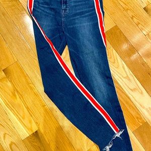Gap Jeans- Size 4! High rise with a red & white stripe on the side.